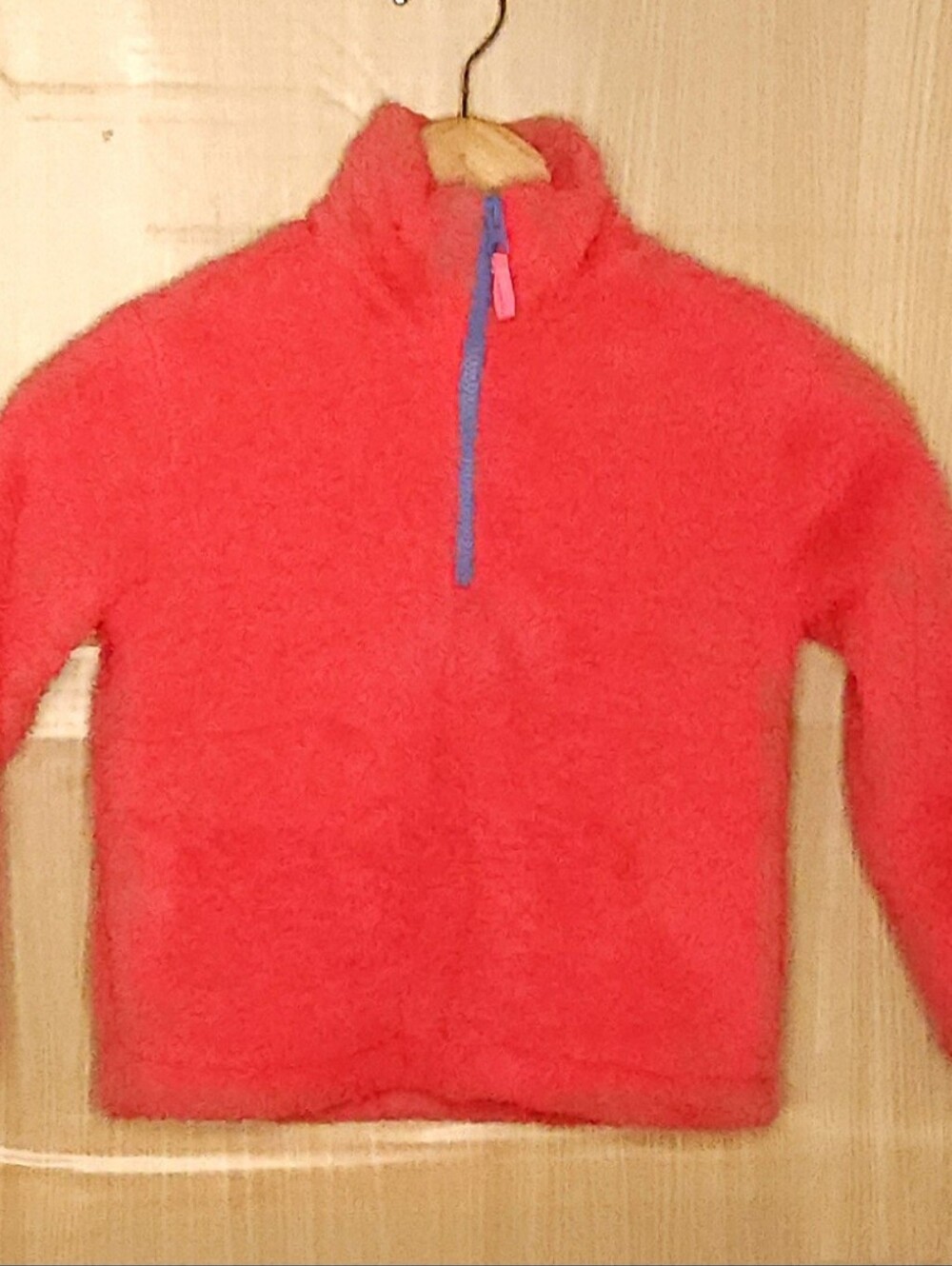 Crewcuts girl's pink fuzzy quarter zip pullover jacket 4-5